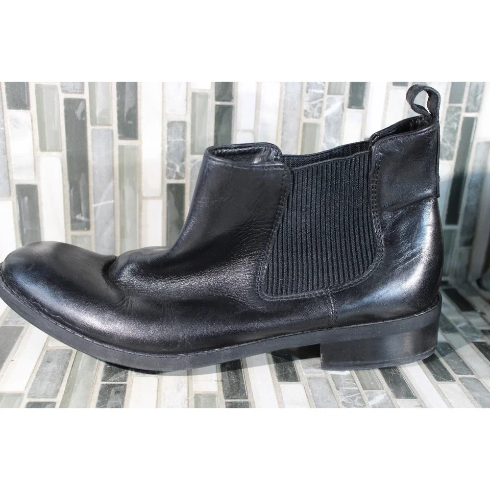 Clarks Pita Sedona 26111575 Womens Black Leather Slip On‎ Chelsea Boots Size 8